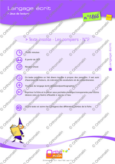 Page 1 de la fiche