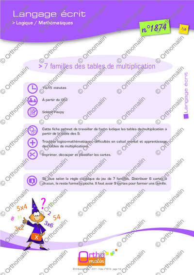 Page 1 de la fiche