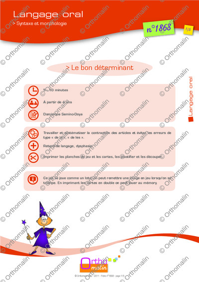 Page 1 de la fiche