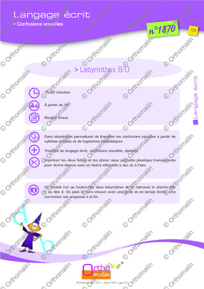 Page 1 de la fiche
