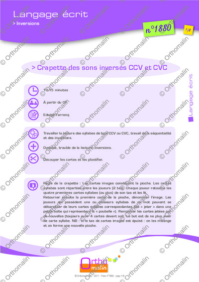 Page 1 de la fiche