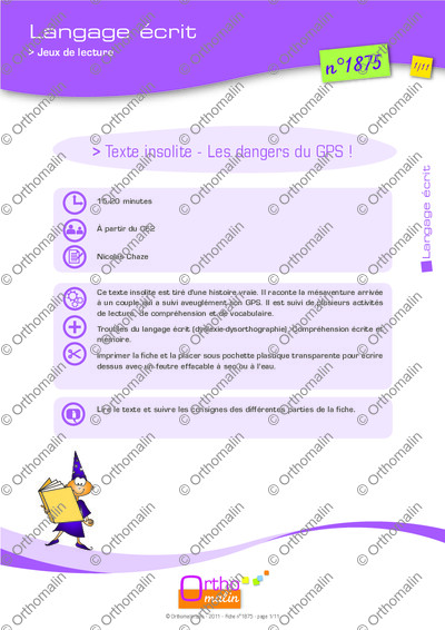 Page 1 de la fiche