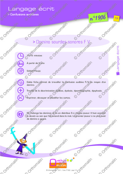 Page 1 de la fiche