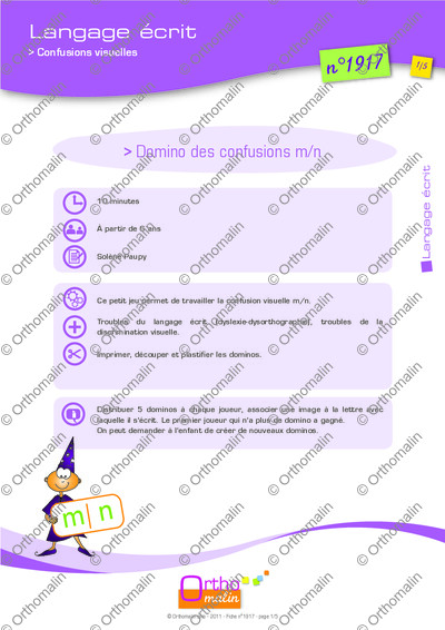 Page 1 de la fiche