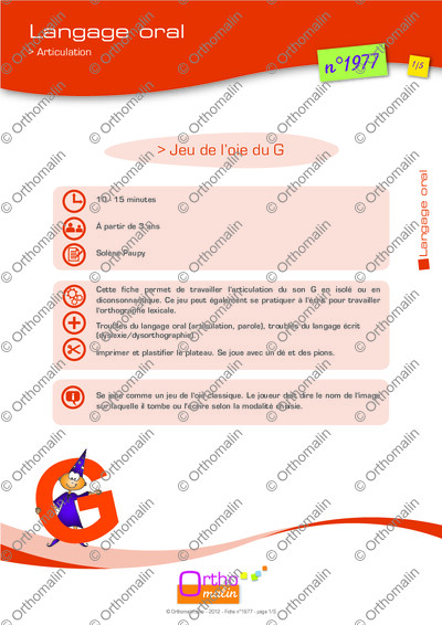 Page 1 de la fiche