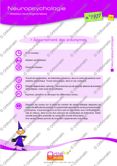 Page 1 de la fiche