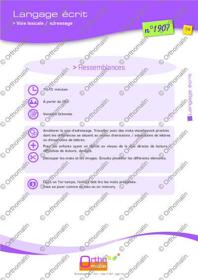Page 1 de la fiche