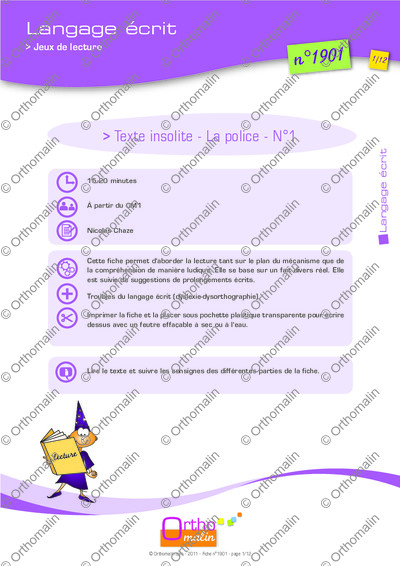 Page 1 de la fiche