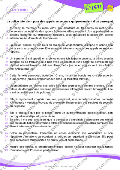 Page 2 de la fiche