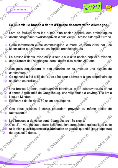 Page 2 de la fiche