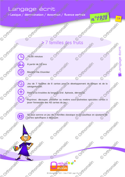 Page 1 de la fiche