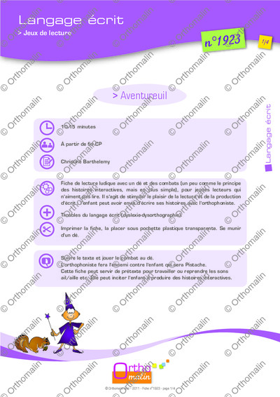 Page 1 de la fiche