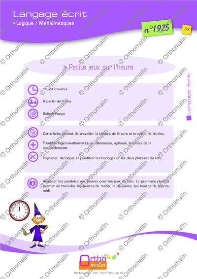 Page 1 de la fiche