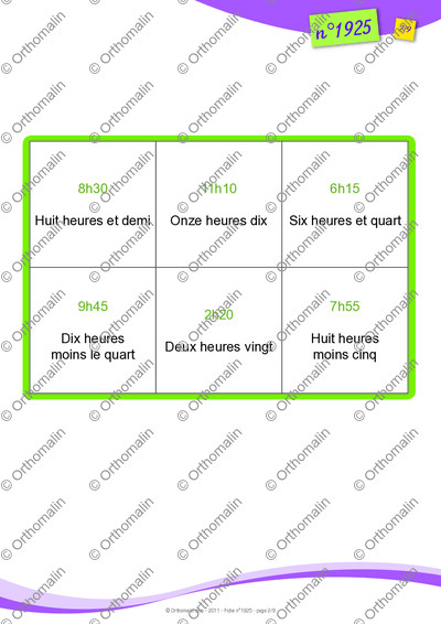 Page 2 de la fiche