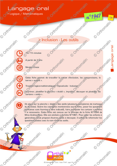 Page 1 de la fiche
