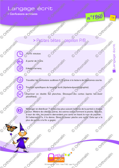 Page 1 de la fiche