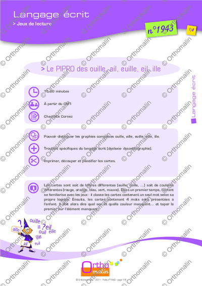 Page 1 de la fiche