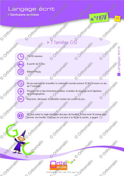 Page 1 de la fiche