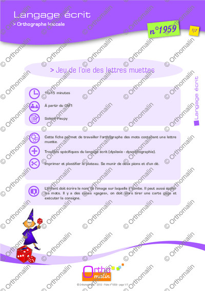 Page 1 de la fiche