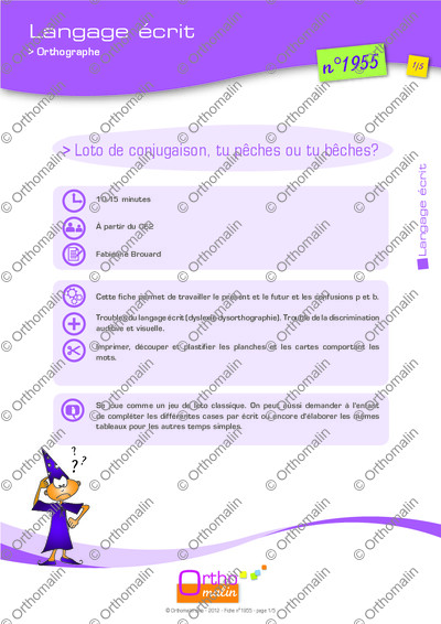 Page 1 de la fiche
