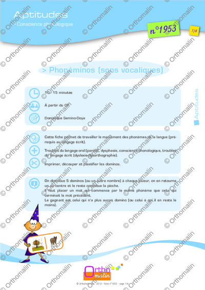 Page 1 de la fiche