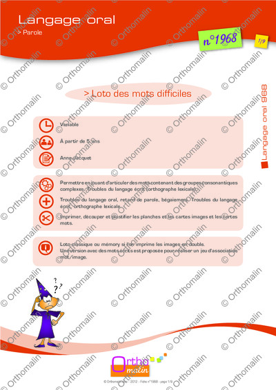 Page 1 de la fiche