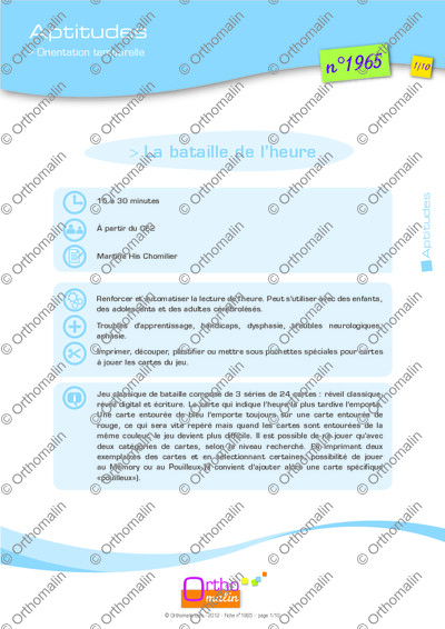 Page 1 de la fiche