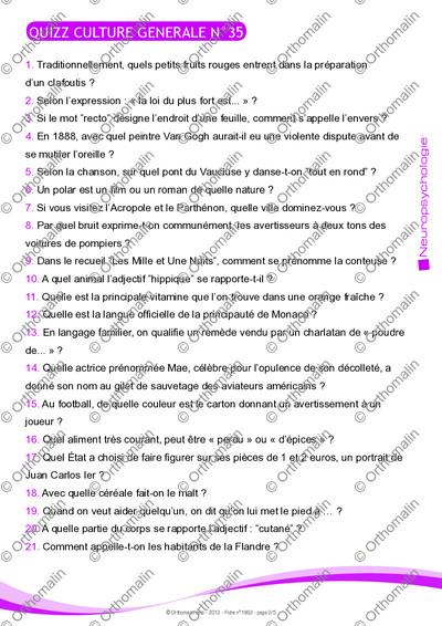 Page 2 de la fiche