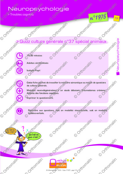 Page 1 de la fiche