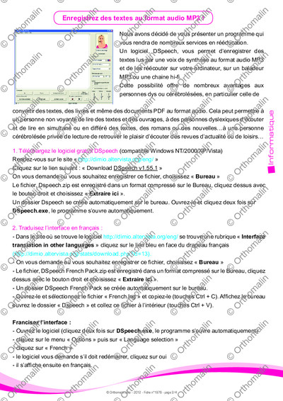 Page 2 de la fiche