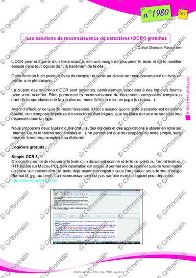 Page 2 de la fiche