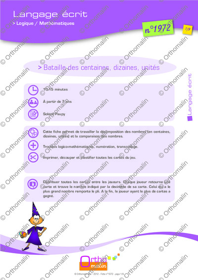 Page 1 de la fiche