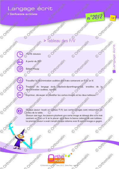 Page 1 de la fiche