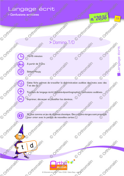 Page 1 de la fiche