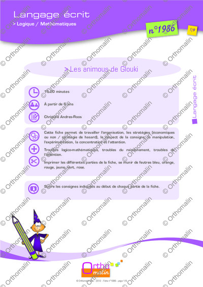 Page 1 de la fiche