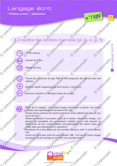 Page 1 de la fiche