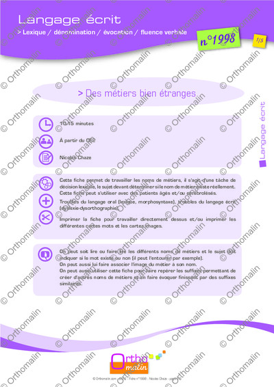 Page 1 de la fiche
