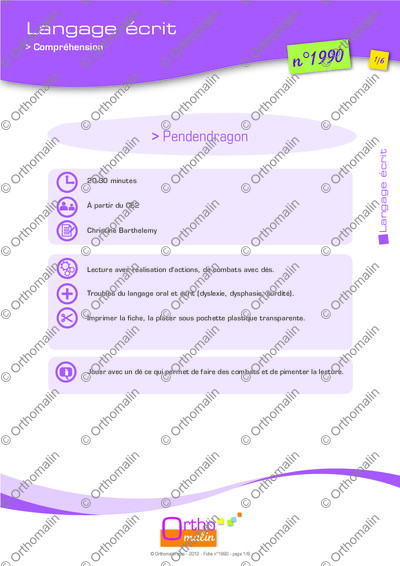 Page 1 de la fiche