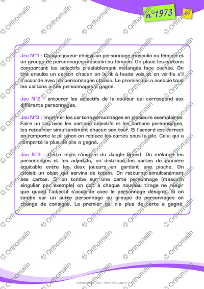 Page 2 de la fiche