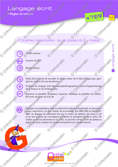 Page 1 de la fiche