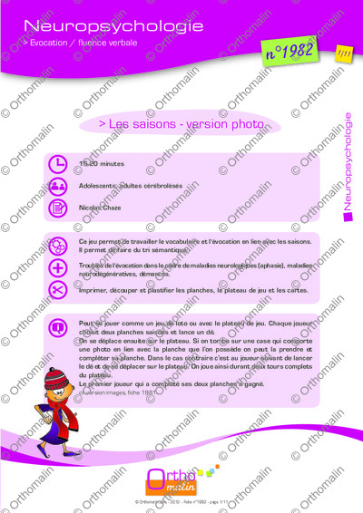 Page 1 de la fiche