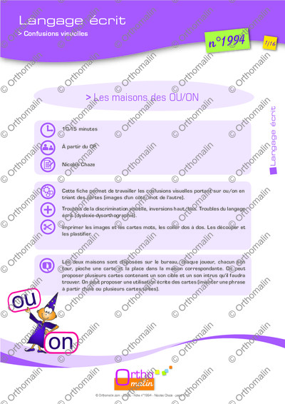 Page 1 de la fiche