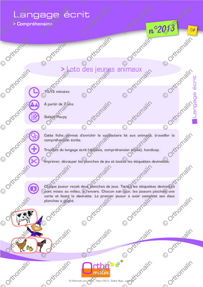 Page 1 de la fiche