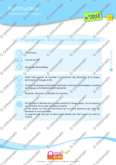 Page 1 de la fiche