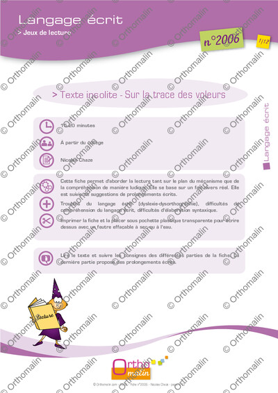 Page 1 de la fiche