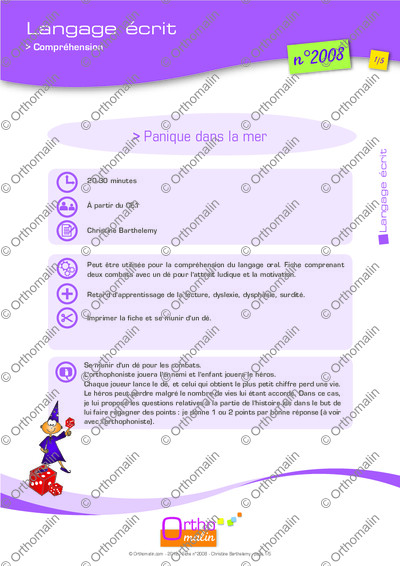 Page 1 de la fiche