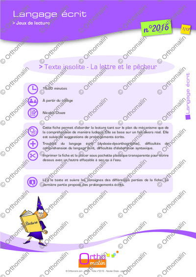 Page 1 de la fiche