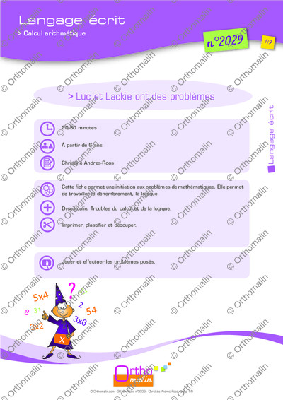 Page 1 de la fiche