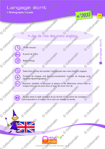 Page 1 de la fiche