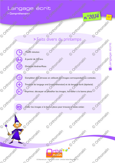 Page 1 de la fiche